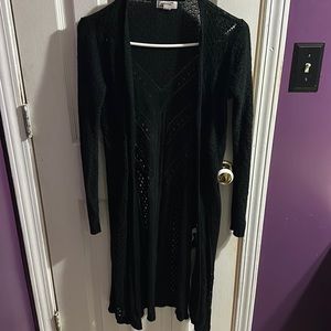 All black lace design cardigan